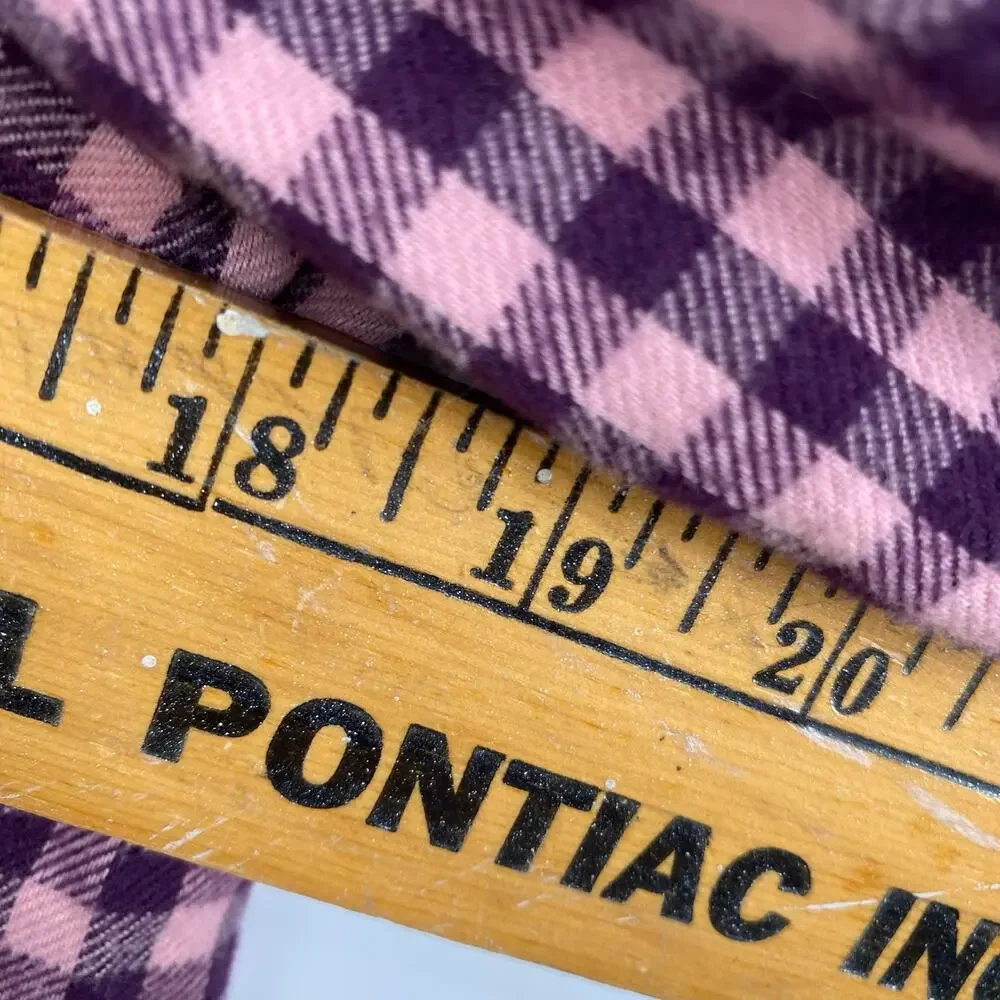 Lands‎ End Top Women’s XS Pink & Purple Gingham Plaid Flannel Fall CozyCore